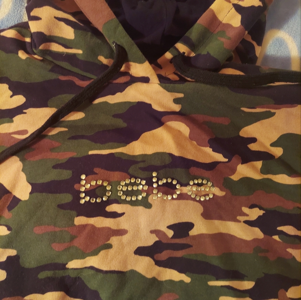 Bebe warm camouflage hoodie sweatshirt xl